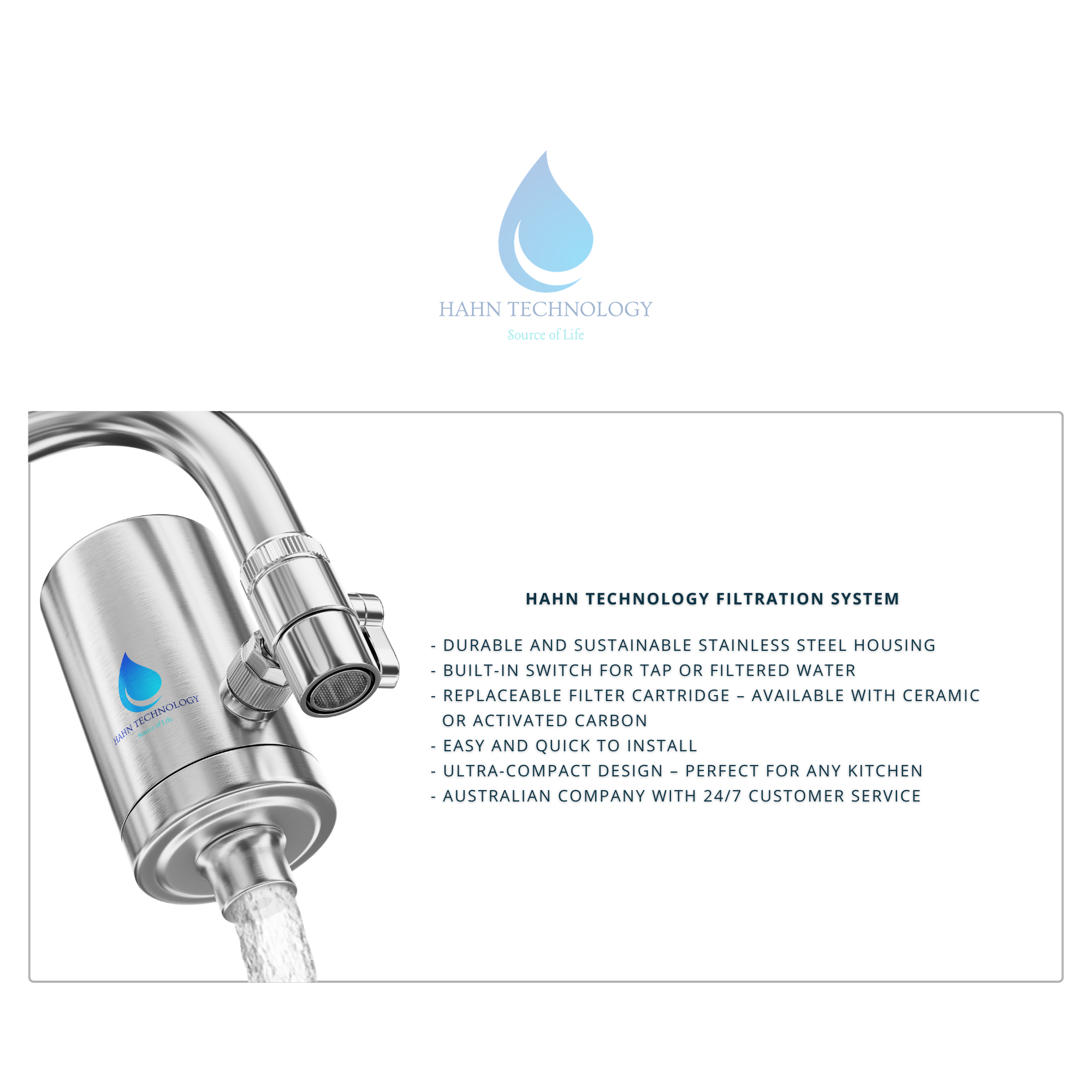 HAHN Technology® Stainless Steel Tap Water Filter System – Built to Last
