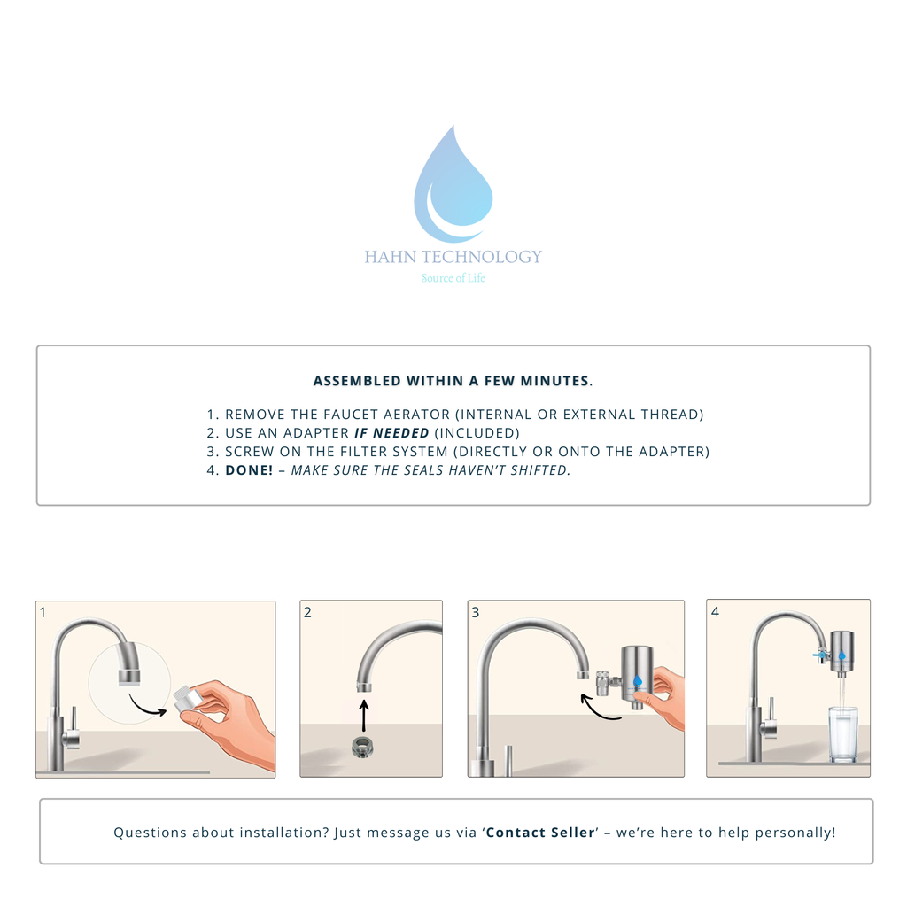 HAHN Technology® Stainless Steel Tap Water Filter System – Built to Last