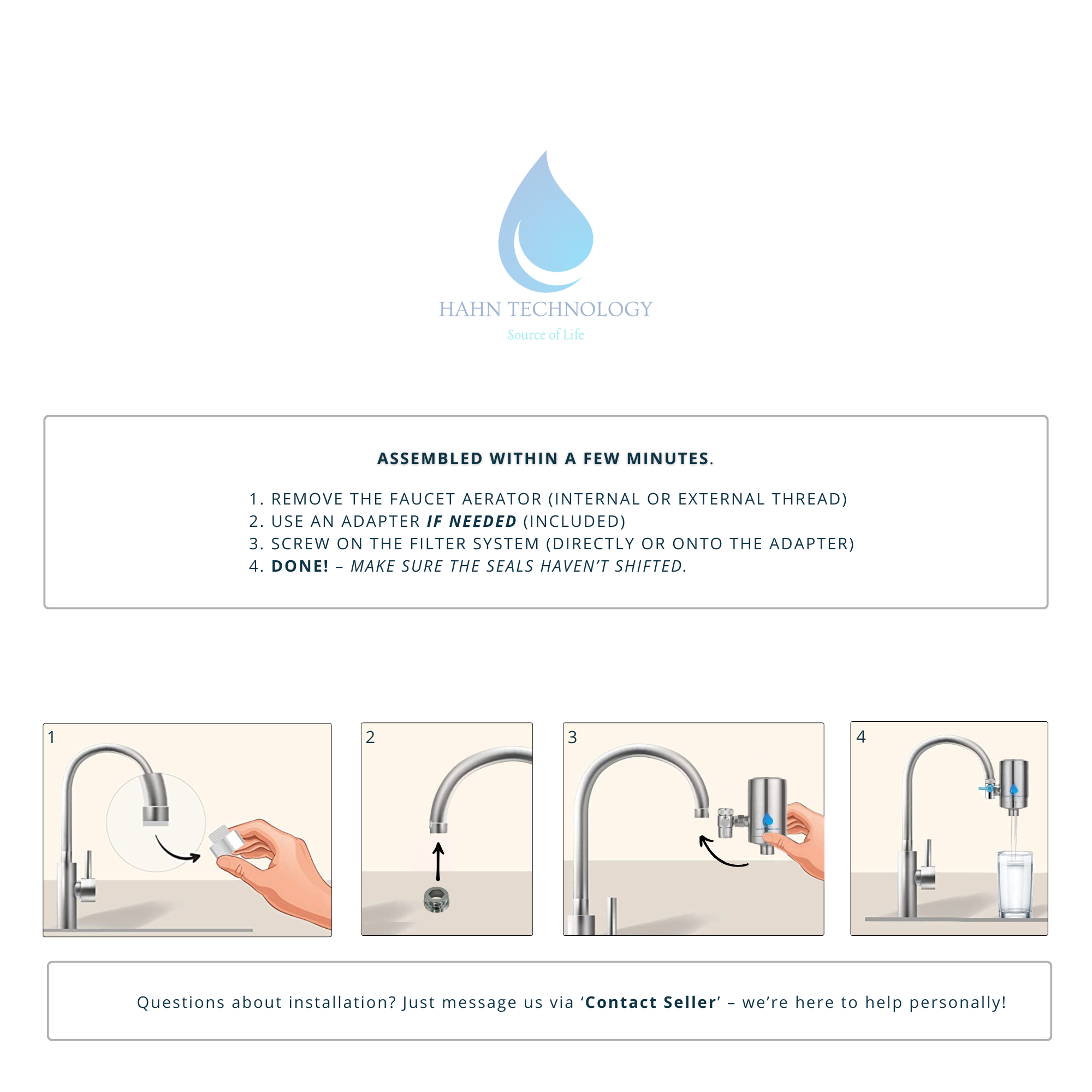 HAHN Technology® Stainless Steel Tap Water Filter System – Built to Last